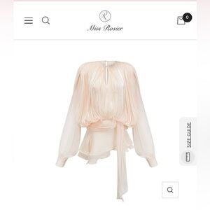 BNWT Miss Rosier EUGENIE Fully Pleated Ruffle Mini Dress in Neutrals Large